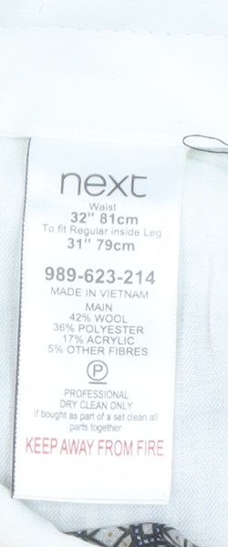 Womens UK Size 32 NEXT Classic Fit Dress Pants Grey Trousers