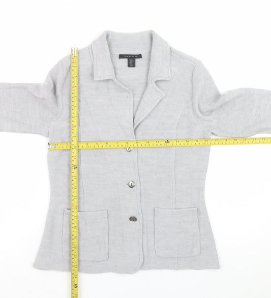 Womens UK Size M Tahari Grey Cardigan Jumper