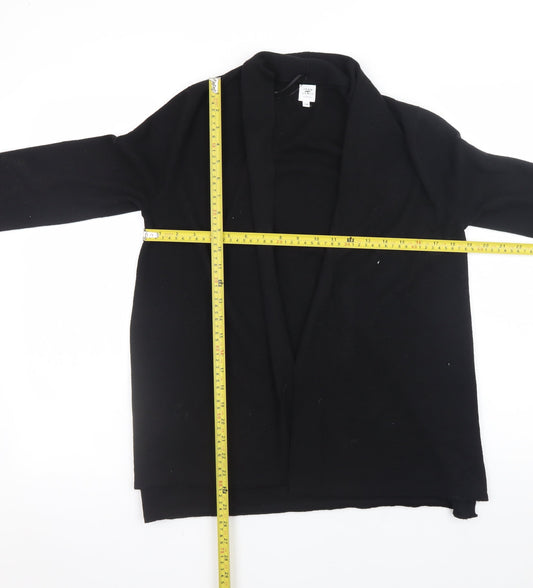 John Lewis Womens Black Size 10 Open Knit Long Sleeve Cardigan