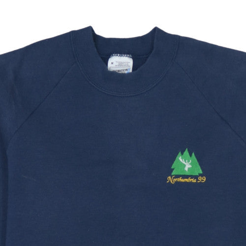 Mens UK Size M Fruit of the Loom Blue Pullover Sweatshirt