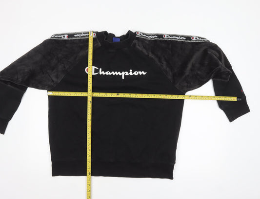 Womens UK Size XL Champion Black Pullover Sweatshirt