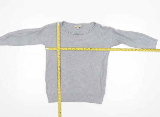 Banana Republic Women Grey XS Boat Neck Cotton Jumper