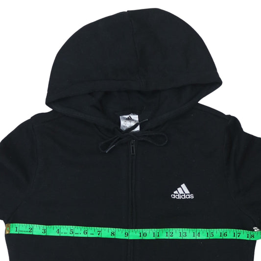Womens UK Size S adidas Black Full Zip Hoodie