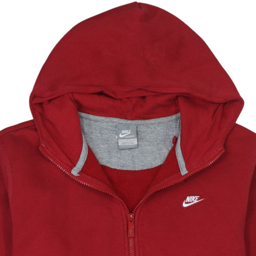 Mens UK Size L Nike Red Full Zip Hoodie