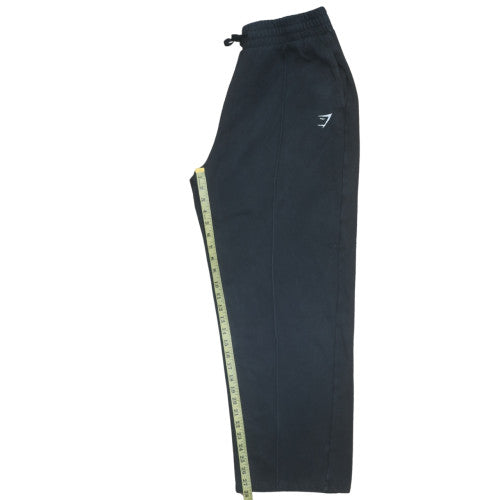 Gymshark Men's Black Fleece Sweatpants L Regular Fit Drawstring Trousers