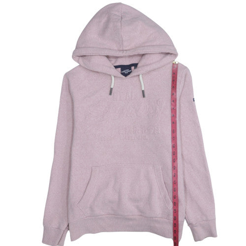 Womens UK Size M Superdry Pink Pullover Hoodie