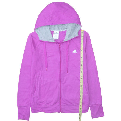 Womens UK Size L adidas Pink Full Zip Hoodie