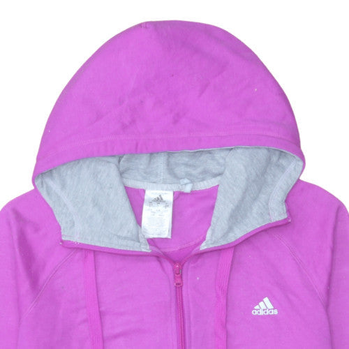 Womens UK Size L adidas Pink Full Zip Hoodie