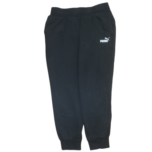 Additional front view of Puma women’s black fleece jogger trousers, size M