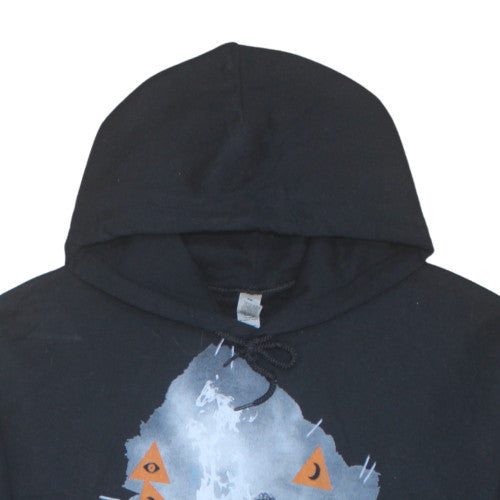 Mens UK Size L Gildan Black Pullover Hoodie