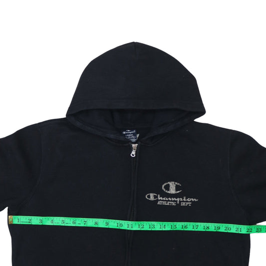 Womens UK Size L Champion Black Full Zip Hoodie