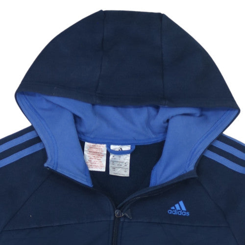 Additional view of Adidas boys’ blue full zip hoodie 13-14 years regular fit fleece sweatshirt