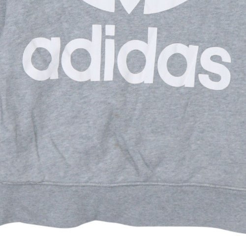 Womens UK Size 8 adidas Grey Pullover Hoodie
