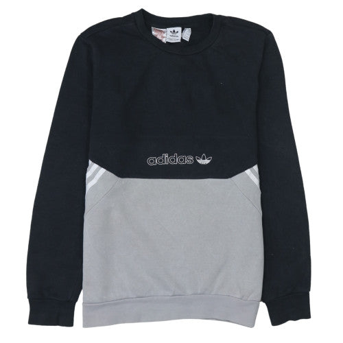 Additional front view of Adidas boys’ black grey crew neck pullover sweatshirt xl 15-16 years