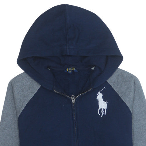 Additional view of Ralph Lauren boys’ blue full zip hoodie 14-16 years colourblock fleece