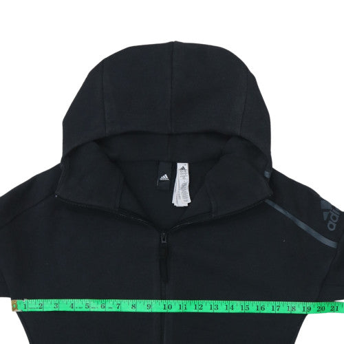 Womens UK Size M adidas Black Full Zip Hoodie