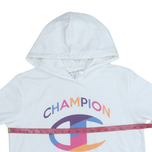 Womens UK Size M Champion White Pullover Hoodie