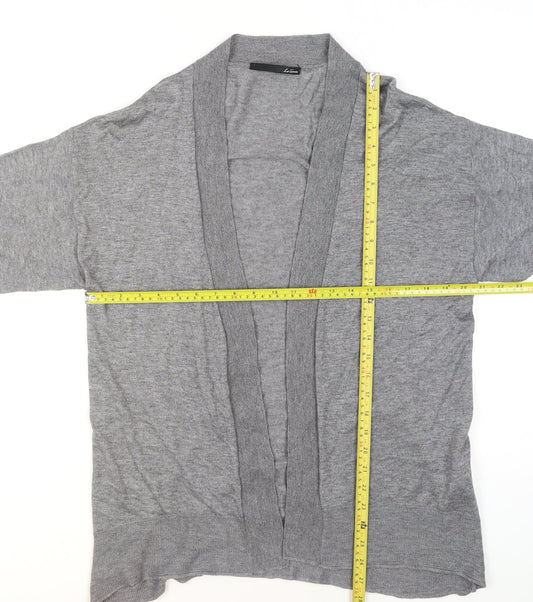 Le Comte Women's Grey 3/4 Sleeve Knit Cardigan Size 12