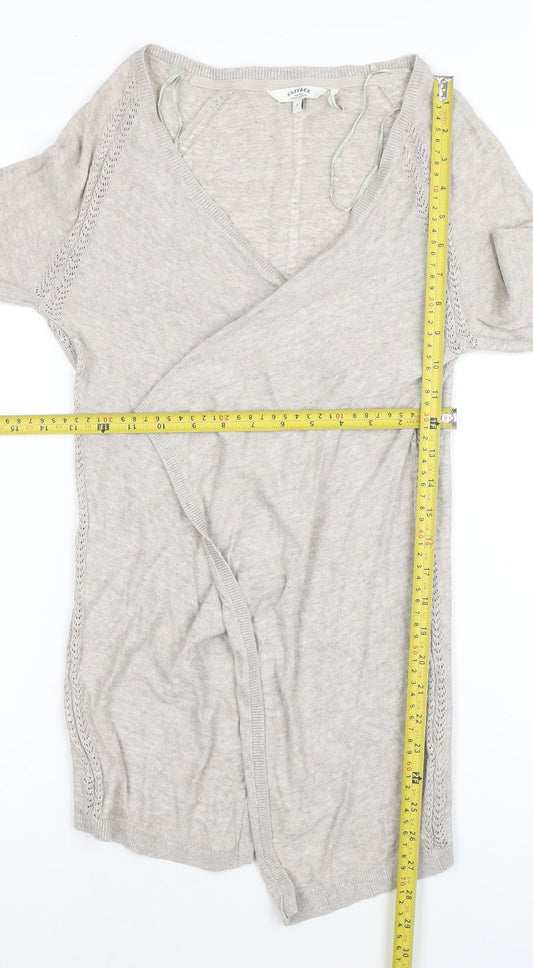 FatFace Women Beige Wrap Knit Cardigan Jumper Size 8