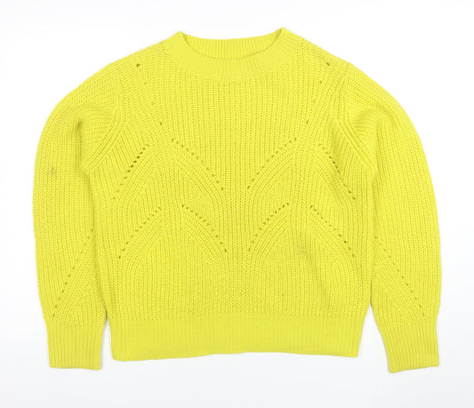 Additional front view of b.young women’s yellow acrylic knit jumper l
