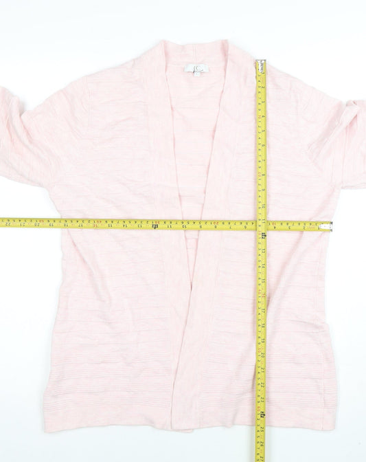 CC Women Pink Knit Cardigan L Lightweight Open Front