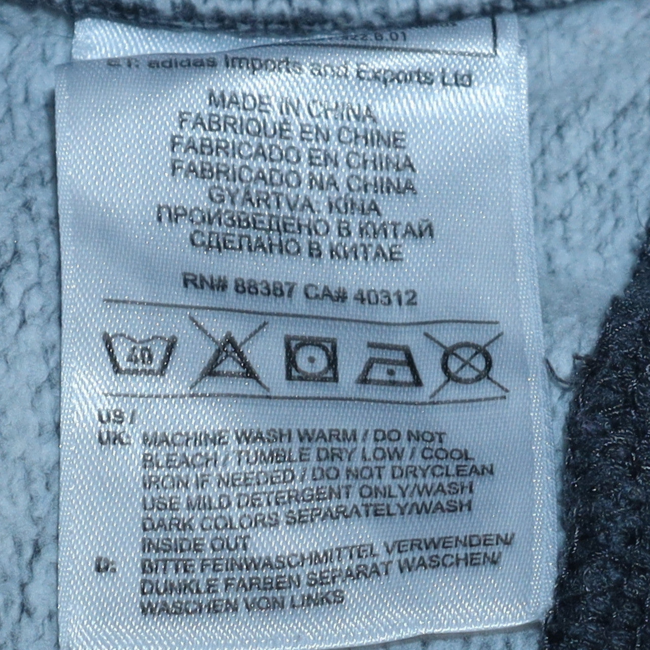 Mens UK Size M adidas Grey Pullover Hoodie