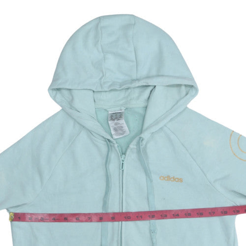 Womens UK Size L adidas Blue Full Zip Hoodie