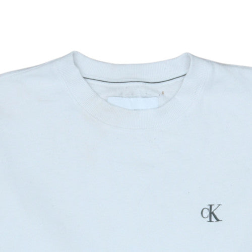 Mens UK Size L Calvin Klein Jeans White Pullover Sweatshirt