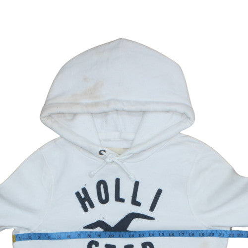 Womens UK Size M Hollister White Pullover Hoodie