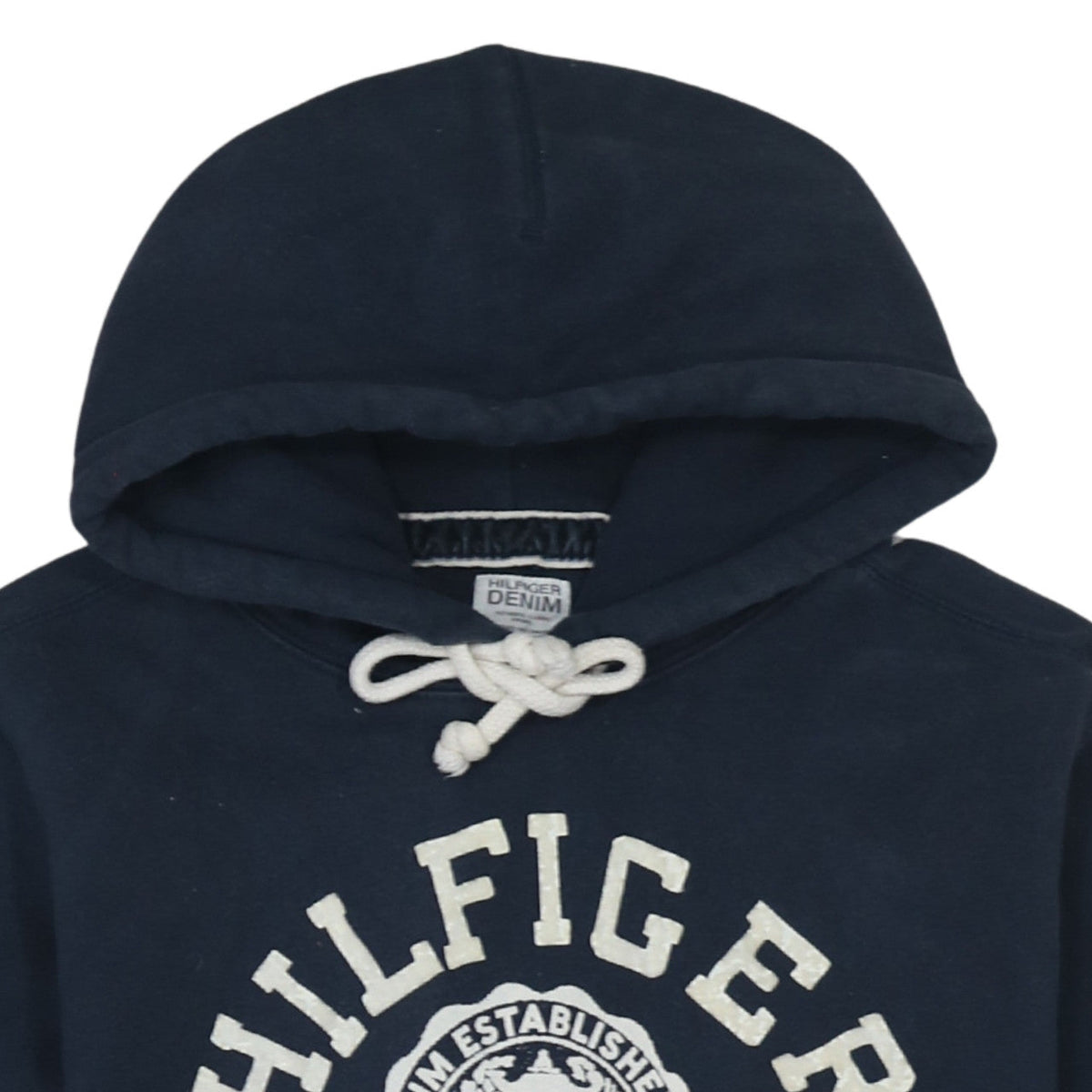 Mens UK Size M Hilfiger Denim Blue Pullover Hoodie