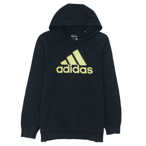 Additional front view of Adidas boys’ black 15-16 years pullover hoodie sport essentials lined graphic print