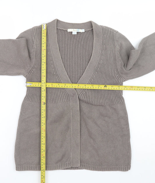 Boden Women Beige Cotton V-Neck Long Sleeve Cardigan Size 10