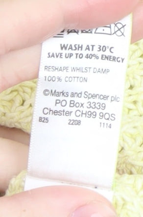 Marks and Spencer Women Yellow Waffle Knit Cotton Jumper UK 12