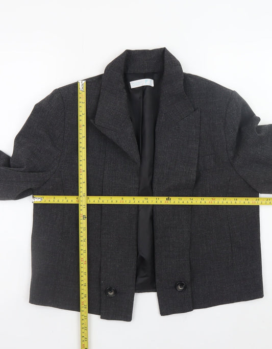 Primark Women’s Grey Tailored Short Blazer Jacket Size 12
