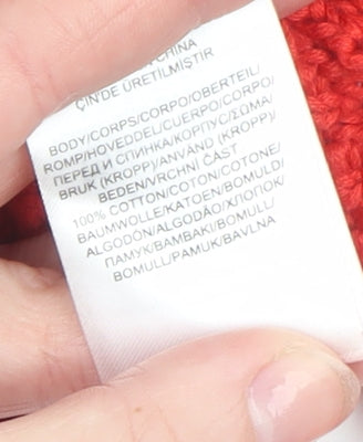 Additional view of Lauren Ralph Lauren Women Red Cotton Knit Jumper, size S, Classic Pullover