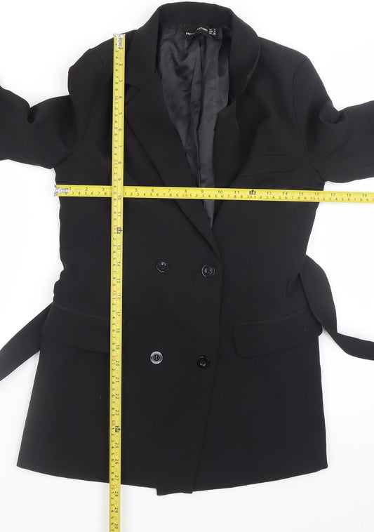 PrettyLittleThing Women's Black Belted Blazer Jacket Size 4