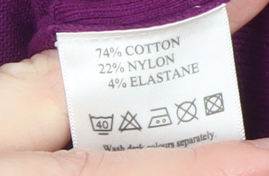 Monsoon Women Purple V-Neck Button Knit Cardigan Size 14