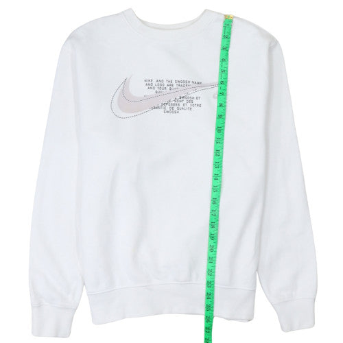 Womens UK Size M Nike White Pullover Sweatshirt