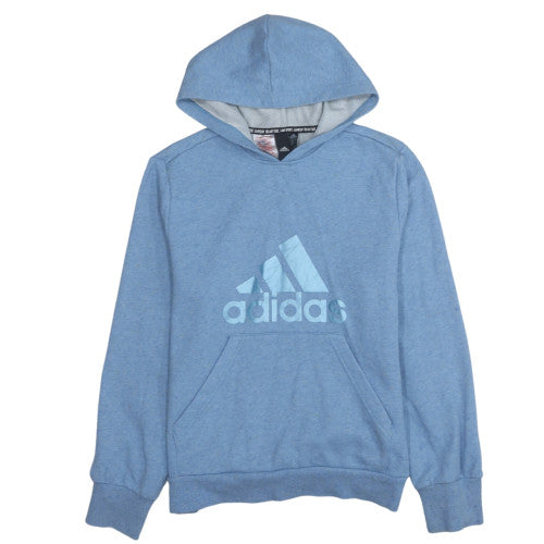 Additional front view of Adidas boys’ blue pullover hoodie 13-14 years regular fit logo fleece