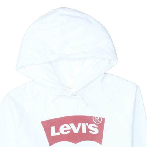 Mens UK Size M Levi's White Pullover Hoodie
