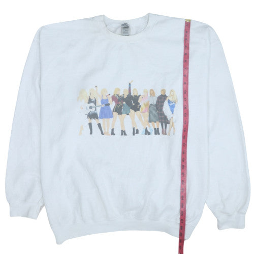 Womens UK Size 4XL Gildan White Pullover Sweatshirt