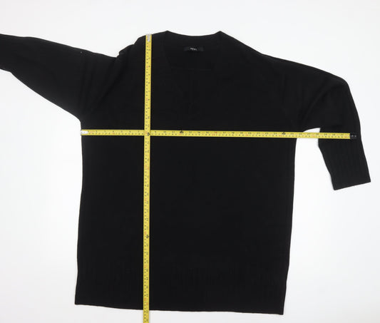 Next Mens Black XL V-Neck Acrylic Knit Jumper