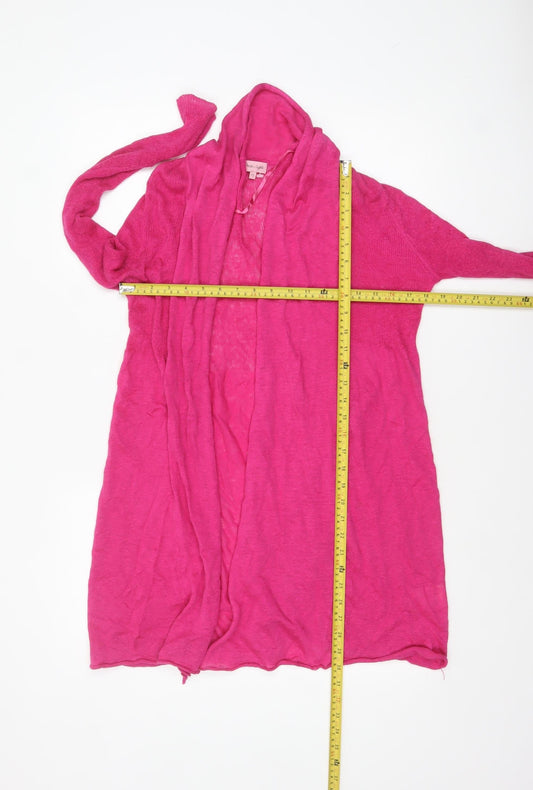 Phase Eight Women’s Pink Linen Long Sleeve Open Cardigan Size 12