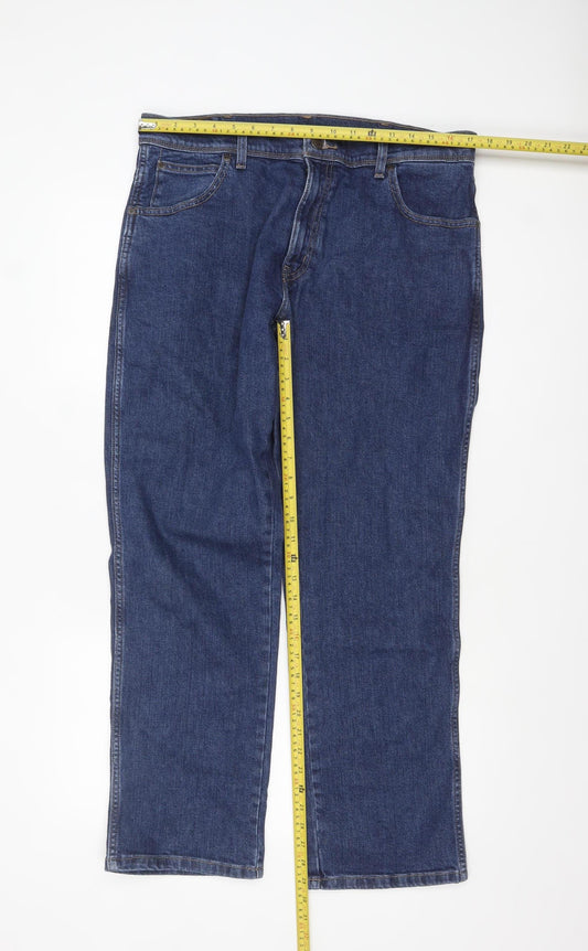 Wrangler Men's Blue Straight Regular Fit Denim Jeans W36 L30