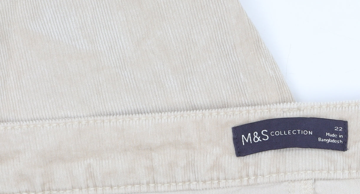 Womens UK Size 22 Marks and Spencer Regular Fit Casual Workwear Beige Trousers