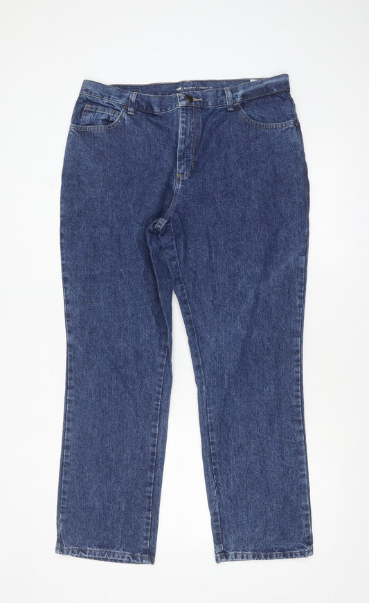 Lee Women's Blue Size 12 Relaxed Fit Straight Leg Jeans