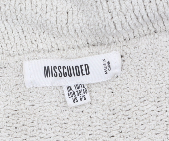 Additional view of Missguided Women Ivory Chunky Knit Long Sleeve Open Cardigan, size 10/12
