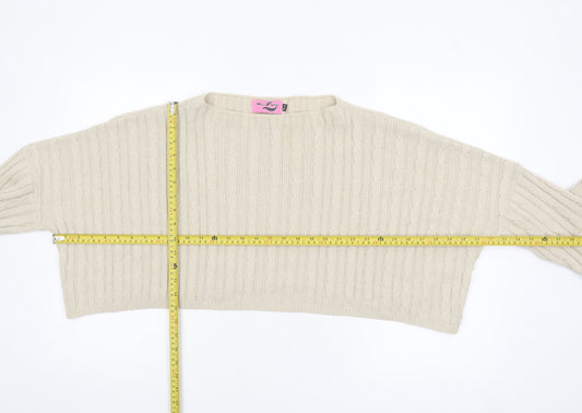 Miss Foxy Women’s Beige Cable-Knit Plus Size Jumper 20-24 Acrylic