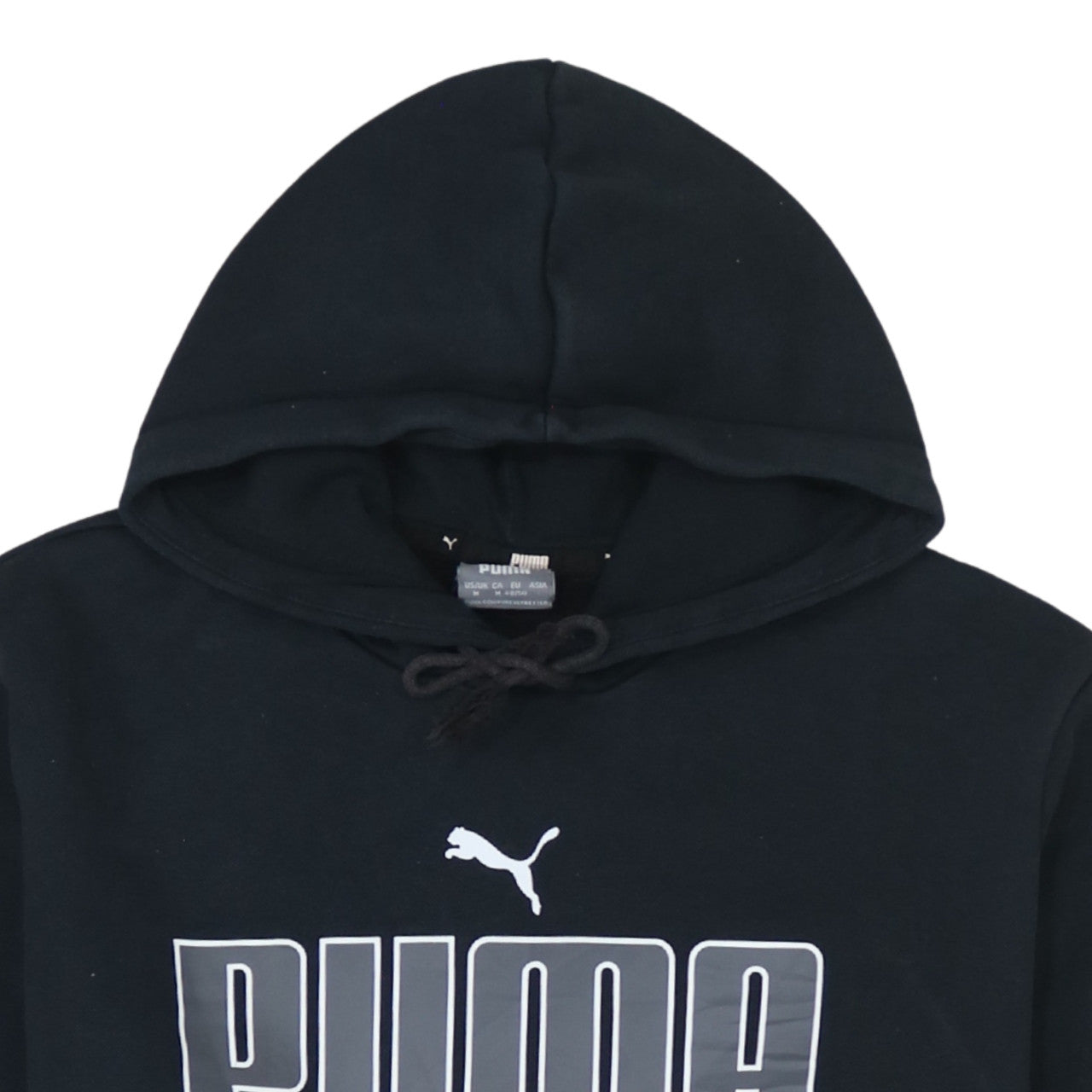 Mens UK Size M PUMA Black Pullover Hoodie