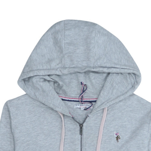 Womens UK Size M U.S. Polo Assn Grey Full Zip Hoodie